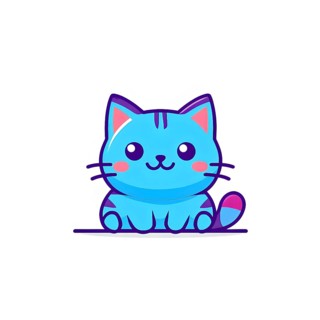 A simple cartoon cat with a white background, AI generated