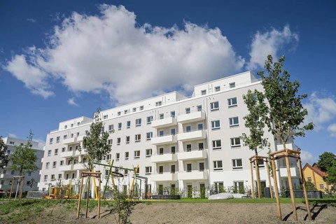 Residential buildings, condominiums, Havelgalerie of BUWOG, Parkstraße, Hakenfelde, Spandau,