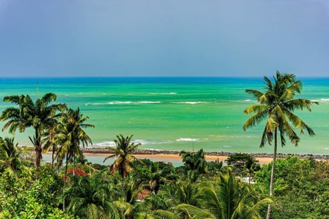 Beach in the historic city of Olinda in Pernambuco on the northeast coast of Brazil, Olinda,
