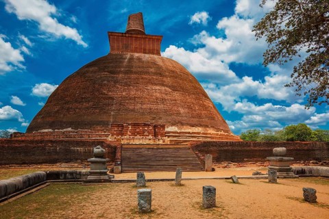 Famous piligrimage site Jetavaranama dagoba Buddhist stupa in ancient city Anuradhapura, Sri Lanka,