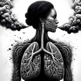 Air Pollution city and people suffers lung disease. Industrial pollution. Industrial smoke. Human