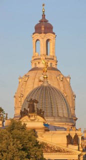 Dresden Church of Our Lady with the dome of the Octagon, the art society building