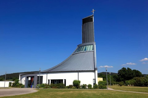 St. Christopher's motorway church, Himmelkron, Kulmbach district, Upper Franconia, Bavaria,