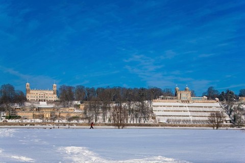 Winter at the Elbe castles in Dresden