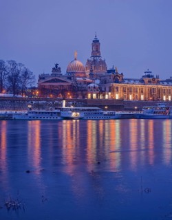 Dresden silhouette in winter