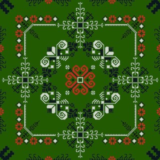 Traditional Latvian embroidery seamless pattern, vector illustration