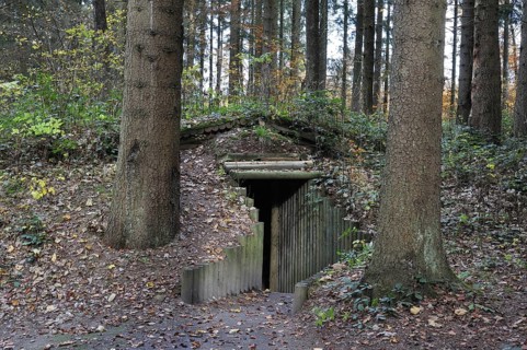 Entrance of cagna, hideout of the Belgian resistance fighters, the maquisards, at the Wolfsschlucht