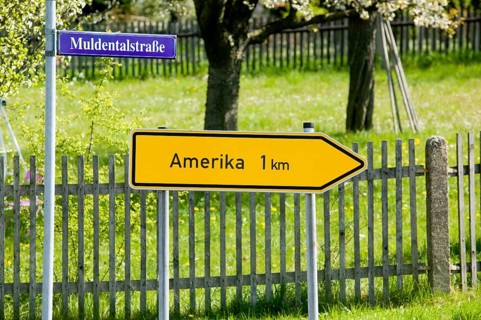 Place name sign America