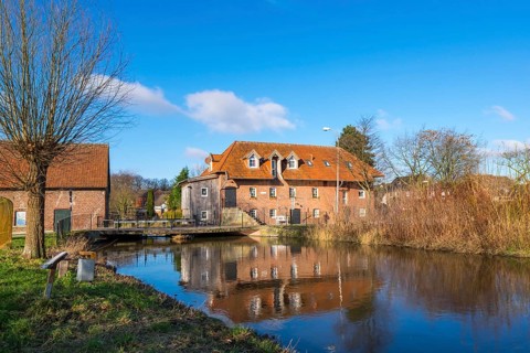 Historic Schepers watermill, former grain, fulling and oil mill, Gronau, district of Epe,