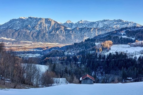 Snow, Leitzachtal, Fischbachau, Bavaria, Germany, Europe