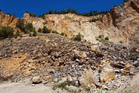 Disused Vatter porphyry quarry, Dossenheim, Baden-Württemberg, Germany, Europe