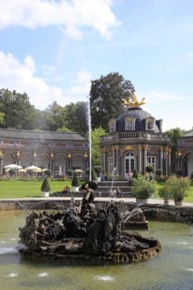 Waterworks and New Palace with Temple of the Sun at the Hermitage in Bayreuth, Upper Franconia,