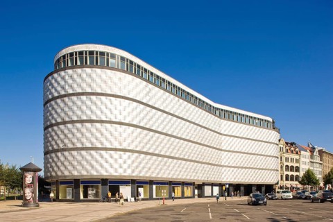 Leipzig former Konsument department stores', The tin can is the popular name of the former