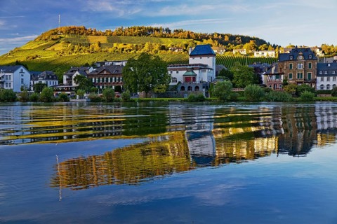 The Moselle in Traben-Trarbach, Middle Moselle, Rhineland-Palatinate, Germany, Europe