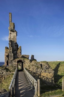 Castle Sinclair Girnigoe near Wick, Noss Head, Caithness, Scotland, UK