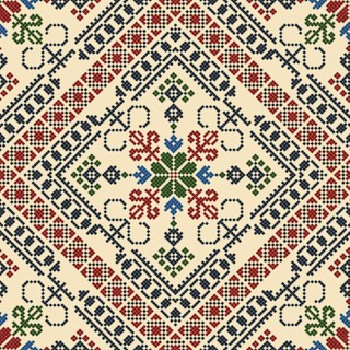 Traditional Latvian embroidery seamless pattern, vector illustration