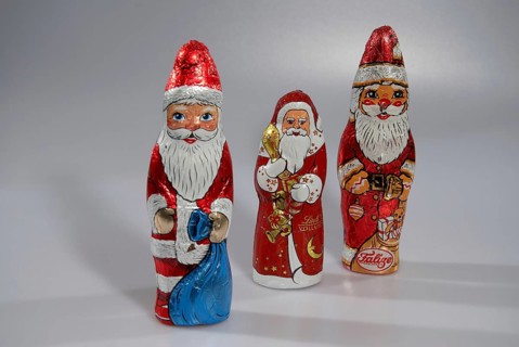 Weihnachtsmann aus Schokolade