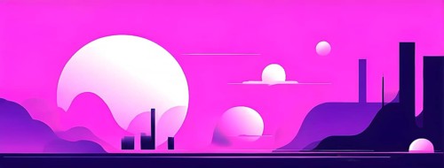 Minimalist illustration featuring abstract shapes in purple color accent symbolizing fun and ease,