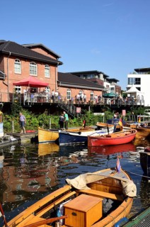 Europe, Germany, Lower Saxony, Buxtehude, Hamburg metropolitan region, Este, harbour, waterfront
