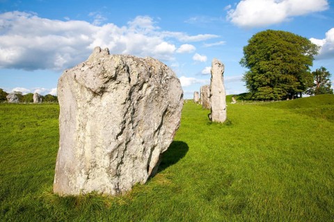 Neolithic stone circle and henge at Avebury, Wiltshire, England, UK