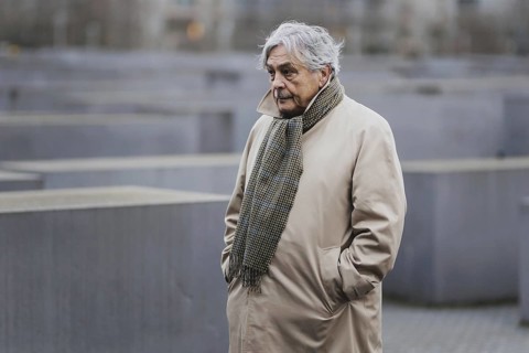 Christian Pfeil, contemporary witness and Holocaust survivor, photographed as part of the