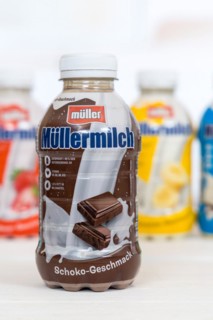 Müllermilch different flavours in the bottle of the company Theo Müller