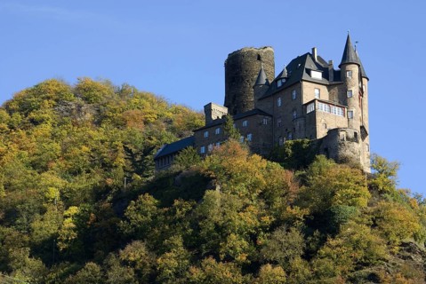 Europe Germany Rhineland-Palatinate St. Goarshausen Rhine Valley Unesco Rhine river mountain castle