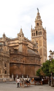 La Giralda tower of the cathedral originally built as a Moorish minaret in the twelfth century,