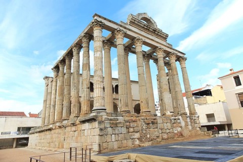 Roman Templo de Diana, Temple of Diana, Merida, Extremadura, Spain, Europe