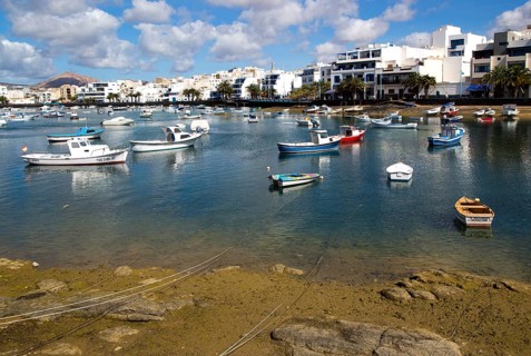 Boats in the harbour Charco de San Ginés, Arrecife, Lanzarote, Canary Islands, Spain, Europe