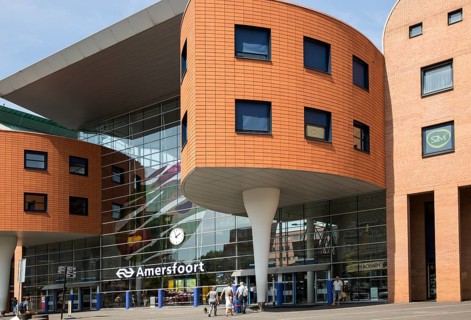 Modern architecture railway station, Amersfoort, Netherlands