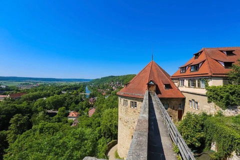 Hohentübingen Palace, view over Tübingen, Neckar, River Museum of the University of Tübingen MUT,