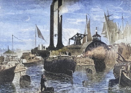 Grain fleet in New York harbour in the 1870s. From American Pictures Drawn With Pen And Pencil by