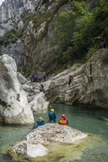 Canyoning, Verdon Gorge, Gorges du Verdon, Verdon Regional nature park Park, Provence,