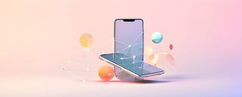 Abstract illustration wallpaper symbolizing the essence of mobile working, AI generated
