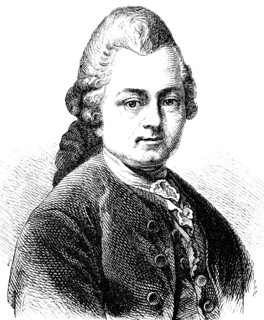 Portrait Gotthold Ephraim Lessing, important poet of the Enlightenment, 18th century, writer,