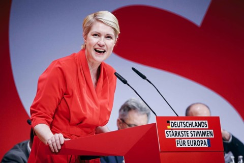 Manuela Schwesig, Minister-President of Mecklenburg-Western Pomerania, recorded at the European