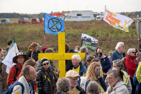 Protest action against the demolition of the village of Lützerath in the Rhenish lignite mining