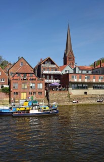 Europe, Germany, Schleswig-Holstein, Hamburg Metropolitan Region, Lauenburg, Elbe, View from the