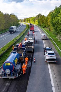 Motorway construction site on the A3 between Hünxe and Emmerich, in both directions, near Rees,