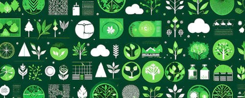 Abstract wallpaper with vector green eco friendly grid ornament symbolizing sustainability, AI