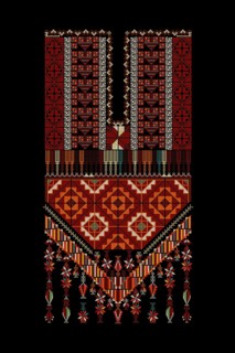 Embroidery vector Tatreez template, Palestinian fashion neck ornament