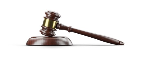 Wooden gavel isolated on a white background