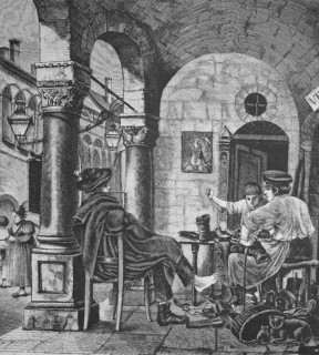 Shoemaker's workshop, shoemaker, shoemaker's workshop in Padua, Italy, Historical, digitally