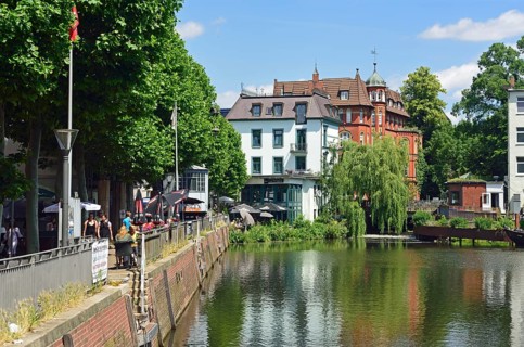 Europe, Germany, Hamburg, Bergedorf district, Old Town, Serrahn, City harbour, Hamburg, Hamburg,