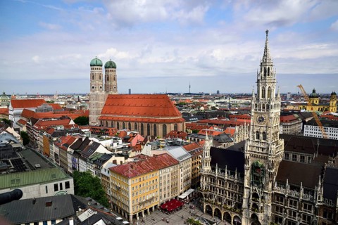 Europe, Germany, Bavaria, State Capital Munich, City, Marienplatz, Church of Our Lady, City Hall,