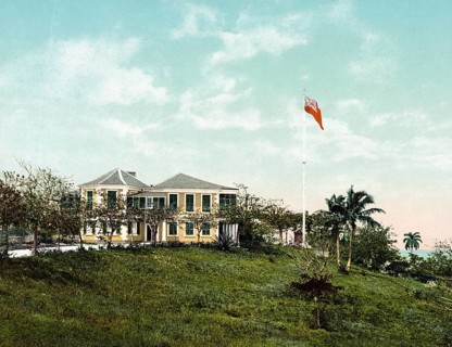 Governor's residence, Nassau, Bahamas, digitally restored reproduction from a 19th century