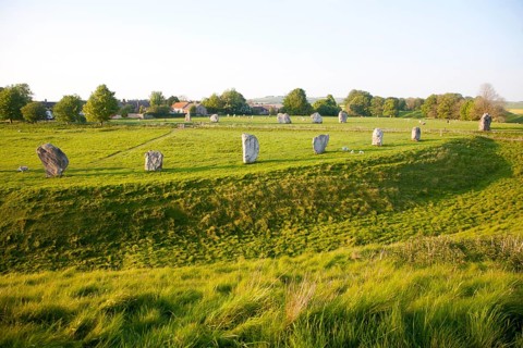 Neolithic stone circle and henge at Avebury, Wiltshire, England, UK