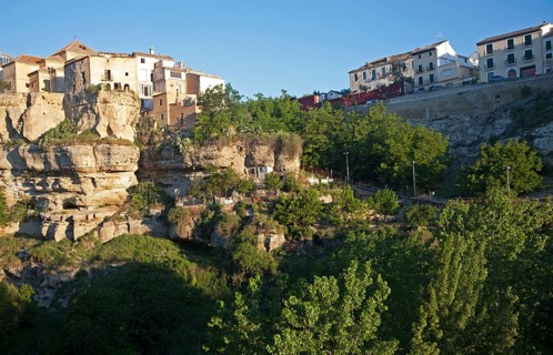 River Tajo limestone gorge cliffs, Alhama de Granada, Spain, Europe
