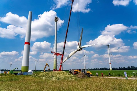 Repowering of a wind farm near Issum, 9 older wind turbines from the manufacturer Enercon (model